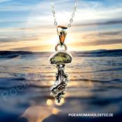 Meteorite Campo Del Cielo Genuine Moldavite Crystal Amulet Necklace Pendant Talisman Claw Setting image