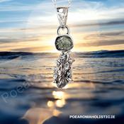 Meteorite Campo Del Cielo Genuine Moldavite Crystal Amulet Necklace Pendant Talisman 925 Sterling Silver image