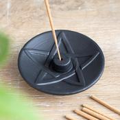 Pentagram Incense Burner Round Black  Incense Burner Plate image