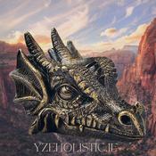 Dragon Head Crystal Ball Holder Stand Bronze Statue image