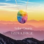 Solar Quartz Crystal Pendant Amulet Necklace 925 Sterling Silver Chakra Rainbow image