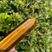 Tiger Eye Tower Obelisk Wand Point Genuine Crystal Master Healer Large image