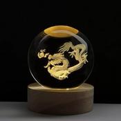 DRAGON MEMORIES GLASS CRYSTAL BALL LED LIGHT LAMP SPHERE COMPLETE MULTICOLOUR, GIFT BOX image