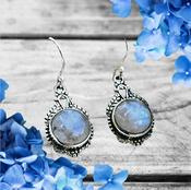 Moonstone Crystal Earrings 925 Sterling Silver image