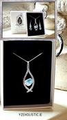 Aquamarine Crystal 925 Silver Amulet Pendant Necklace image