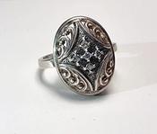 VINTAGE STYLE OVAL 925 PURE STERLING SILVER RING image