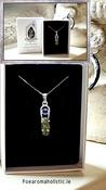 Moldavite Crystal with Kyanite Cabochon Necklace image