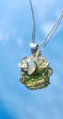 Moldavite - Opal Crystal Amulet Necklace Pendant Talisman image