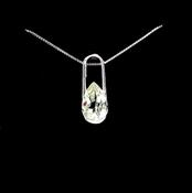 GREEN AMETHYST AMULET PENDANT STERLING 925  SILVER image