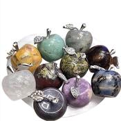 Crystal Apple Worry stone  Carving  Figurine 30mm image