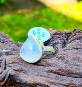 MOONSTONE DROP STYLE 925 SILVER RING image