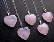 Rose Quartz Heart Crystal Pendant Necklace image