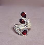 Garnet Crystal Ring Gemstone Jewellery 925 Sterling Silver image