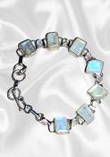 Moonstone Crystal Bracelet 925 Sterling Silver Chain Link Adjustable  AAA Grade image