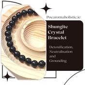 Real Shungite Crystal Bracelet EMF Protector 100% natural Shungite crystal 8mm image