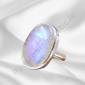 Moonstone Crystal Ring Oval 925 Sterling Silver image