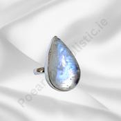 MOONSTONE DROP STYLE 925 SILVER RING image
