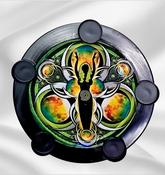 Goddess of Nature Mother of Earth Tealight Candle Holder Stand Base Plate Art Handmade image