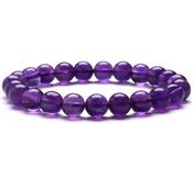 Amethyst Crystal Bracelet Round Bead ±8mm image