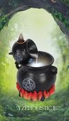 Pouring Cauldrons on Fire Backflow Incense Burner - Black / Witchcraft image