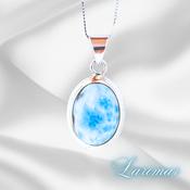 Larimar Crystal Amulet Natural Stone Pendant Necklace image