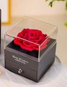 Soap Rose in a Jewellery Gift Box, Red Rose in Gift Box Eternal Flowers Infinity Rose for Women image
