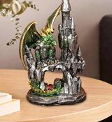 Dragon Castle  Statue Figurine Green Symbol of Luck, Strength, Wisdom and Prosperity image