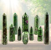 RUBY IN ZOISITE TOWER MASTER HEALER ENERGY GENERATOR WAND POINT M image