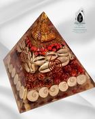 Rudraksha Shell Orgone Crystal Pyramid Gold Temple Feng Shui Spiritual Reiki Natural Stone XLARGE image