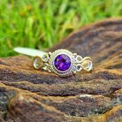 Amethyst Crystal Ring 925 Sterling Silver image