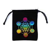 Cotton pouch Metatron's cube black image