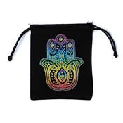 Cotton pouch Khamsa black image