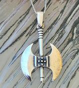 Viking Axe |Thor's Hammer Pendant 925 Sterling Silver Necklace Celtic image