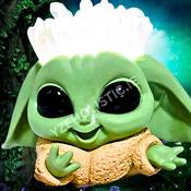 YODA CRYSTAL LAMP DISNEY STAR WARS THE MANDALORIAN BABY YODA MOOD LAMP LIGHTS UP CLEAR QUARTZ POINTS CRYSTAL CLUSTER GEODE DRUZY FIGURINE LARGE image