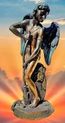 MAIL IPOS FALLEN ANGEL BRONZE FIGURINE VINTAGE COLLECTABLE 3D STAND LARGE image