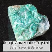 Amazonite Green Rough Crystal Safe Travel Lucky Stone Protection image