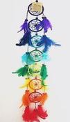 DREAMCATCHER RAINBOW CHAKRA LONG FEATHER MULTICOLOUR image