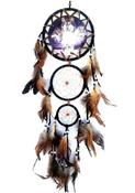 Wolf Dreamcatcher Black Wolf Handmade Traditional Circular Dream Catcher Home Decor Wall Car Hanging Ornament image