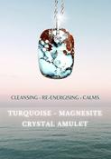 Turquoise Magnesite Earth Power Сrystal Amulet 925 Silver image
