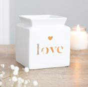 LOVE OIL BURNER TEA LIGHT WHITE CERAMIC image