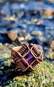 Amethyst Crystal Ring Wire-wrapped Copper image