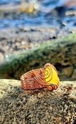 Citrine Crystal Ring " Sunshine" -  Natural Stone Wire-wrapped Copper image