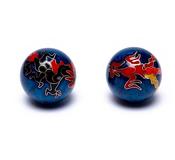 Feng Shui Health Exercise Stress Relief Balls Dragon and Phoenix Chinese Blue  2pcs × 5.5cm image
