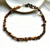 Tiger Eye Natural Gemstone Chips Necklace image