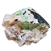 Apophyllite Cluster with Green Chloride Infusions Crystal Geode image