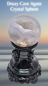 Sakura Grey Agate Crystal Druzy Cave Sphere image
