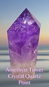 Amethyst Tower Crystal Quartz Point Healing Wand Faceted Prism Large image