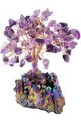 Amethyst Gem Crystal Tree of Life with Multicolour Rainbow Loveliome Titanium Aura Base image