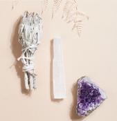 Recharging Crystal Incense Kit for House Cleansing, Balancing Aura, and Burning Sage image