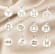Zodiac Sign 925 Sterling Silver Pendant Charm image